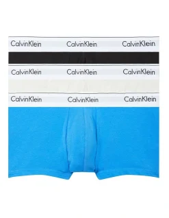 Calvin Klein 3 Pack Modern Cotton Stretch Low Rise Trunks In Black Multi