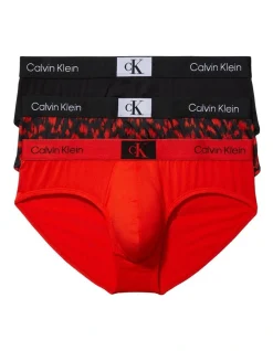 Calvin Klein 3 Pack 1996 Micro Briefs In Red Multi