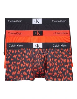 Calvin Klein 3 Pack 1996 Micro Low Rise Trunks In Red Multi