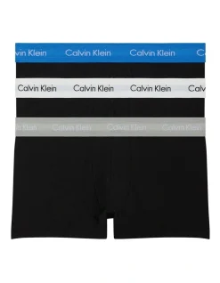 Calvin Klein 3 Pack Cotton Stretch Low Rise Trunks In Black
