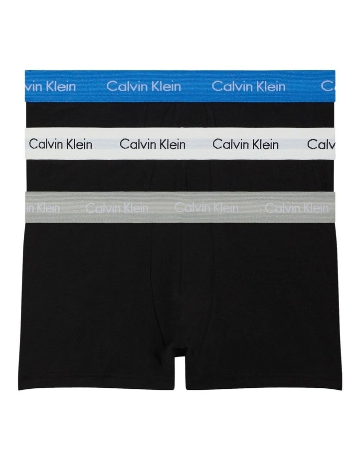 3 Pack Cotton Stretch Low Rise Trunks in Black Calvin Klein 3 Pack Cotton Stretch Low Rise Trunks In Black -Calvin Klein Sales