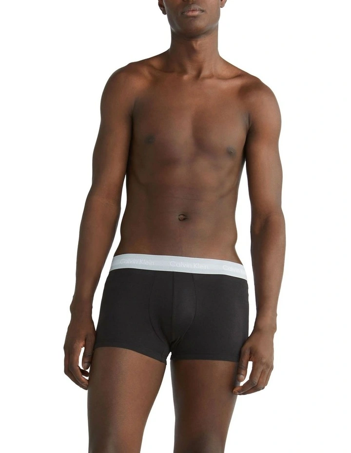 3 Pack Cotton Stretch Low Rise Trunks in Black Calvin Klein 3 Pack Cotton Stretch Low Rise Trunks In Black -Calvin Klein Sales