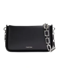 Calvin Klein Faux Leather Crossbody Bag In Black