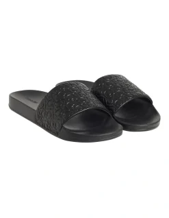 Calvin Klein Recycled Logo Slides In Black