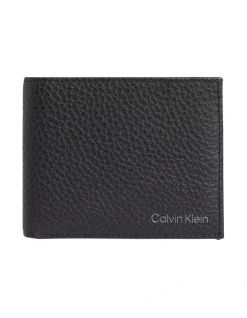Calvin Klein Leather Billfold Wallet In Black