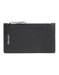 Calvin Klein Leather Cardholder In Black