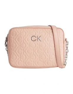 Calvin Klein Recycled Logo Crossbody Bag In Pink