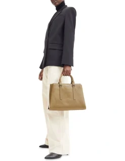 Calvin Klein Recycled Saffiano Tote Bag In Willow Green