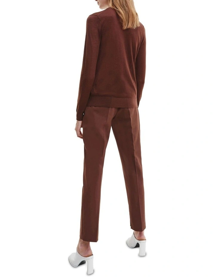 Merino Crew Neck Sweater in Brown Calvin Klein Merino Crew Neck Sweater In Brown -Calvin Klein Sales