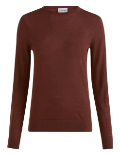 Calvin Klein Merino Crew Neck Sweater In Brown 3 Calvin Klein Merino Crew Neck Sweater In Brown -Calvin Klein Sales 986428360 4 720x928
