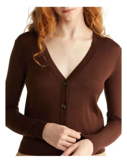 Calvin Klein Merino Cardigan In Brown -Calvin Klein Sales 986428450 4 720x928