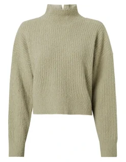 Calvin Klein Textured Slub High Neck Sweater In Grey -Calvin Klein Sales 986428810 5 720x928