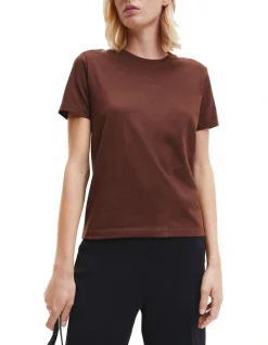 Calvin Klein Micro Logo Regular T-Shirt In Brown