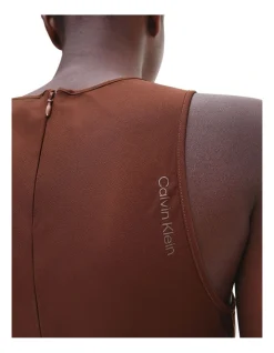 Calvin Klein Recycled Cdc Asymmetric Dress In Brown -Calvin Klein Sales 986429440 4 720x928