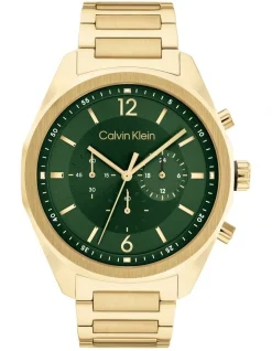 Calvin Klein Force Stainless Steel Watch In Green